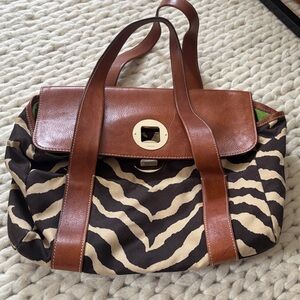 Kate Spade Zebra Print Tote with Brown Accents
